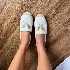 Kate Spade Cream and Gold Flats